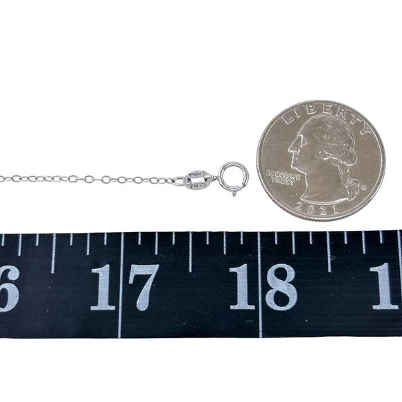 Cable Link Chain Necklace | Vintage Sterling Silver 925 | 18" - Picture 3 of 4